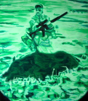 Night Vision (Chasseur 2) - 2016 - 175 x 153 cm - huile sur toile