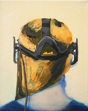 R&eacute;alit&eacute; Virtuelle 1 - 2015 - 27 x 22 cm - huile sur toile